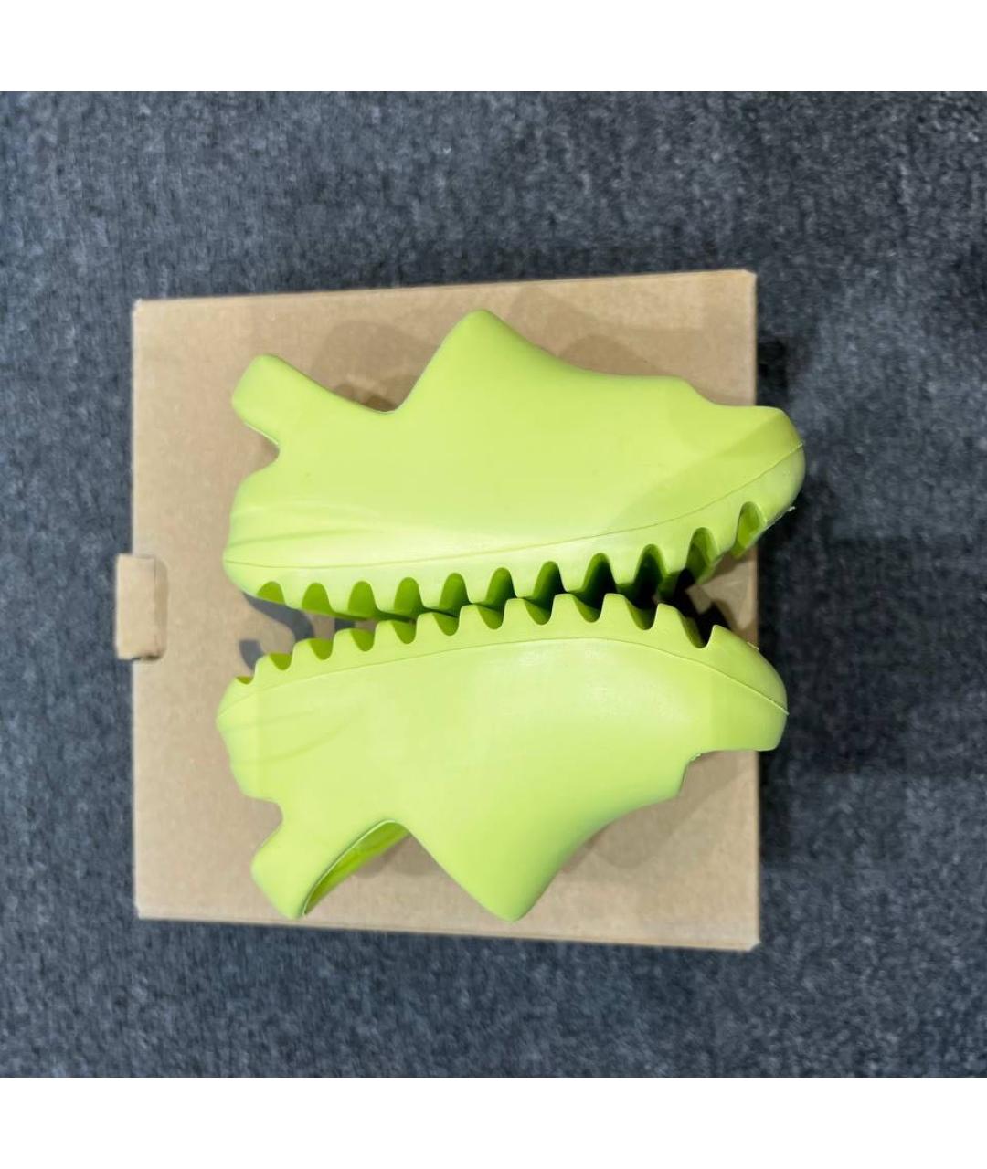 ADIDAS YEEZY Салатовые сандалии и шлепанцы, фото 3