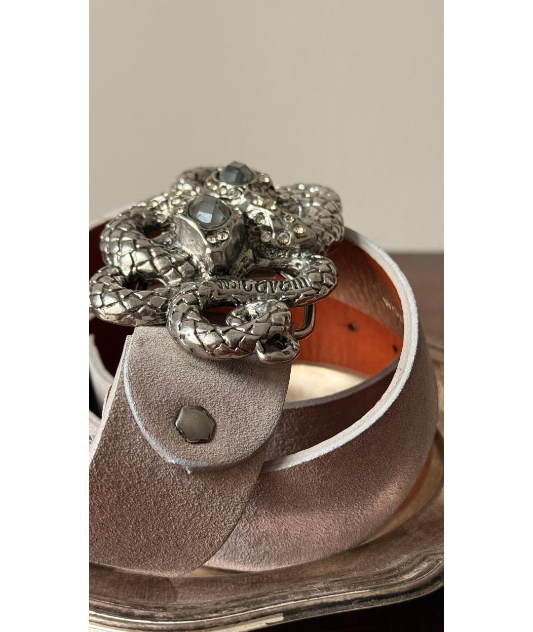 JUST CAVALLI Бежевый кожаный ремень, фото 3