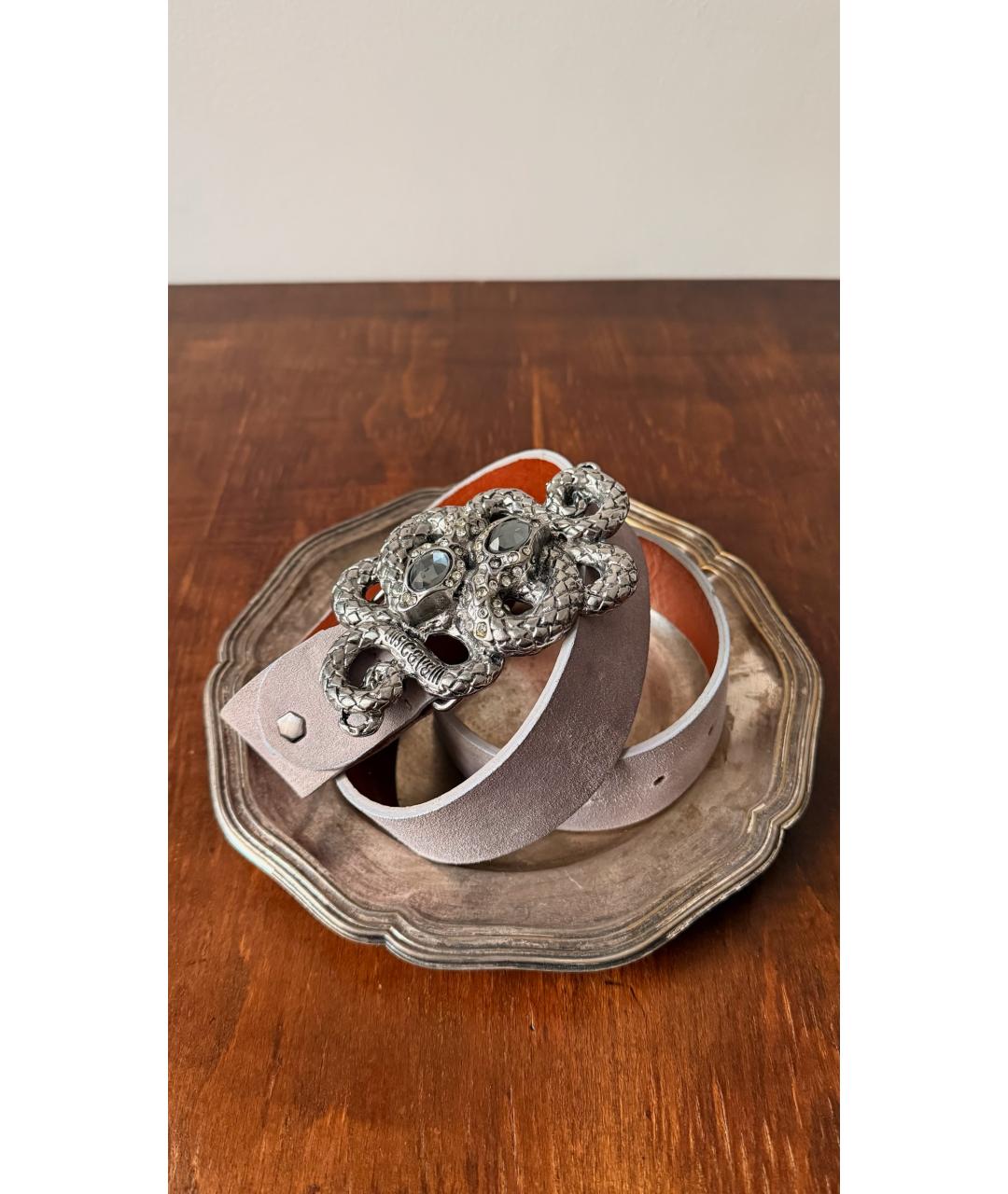 JUST CAVALLI Бежевый кожаный ремень, фото 2