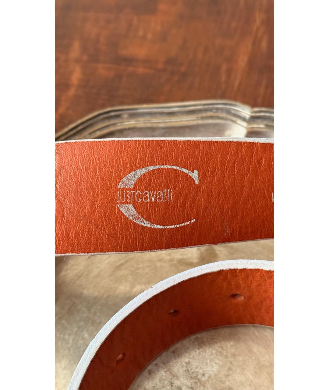 JUST CAVALLI Бежевый кожаный ремень, фото 5