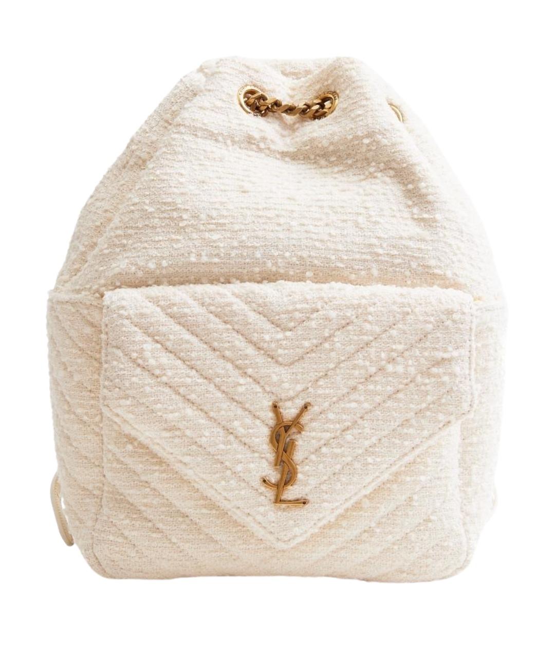 SAINT LAURENT Белый твидовый рюкзак, фото 1