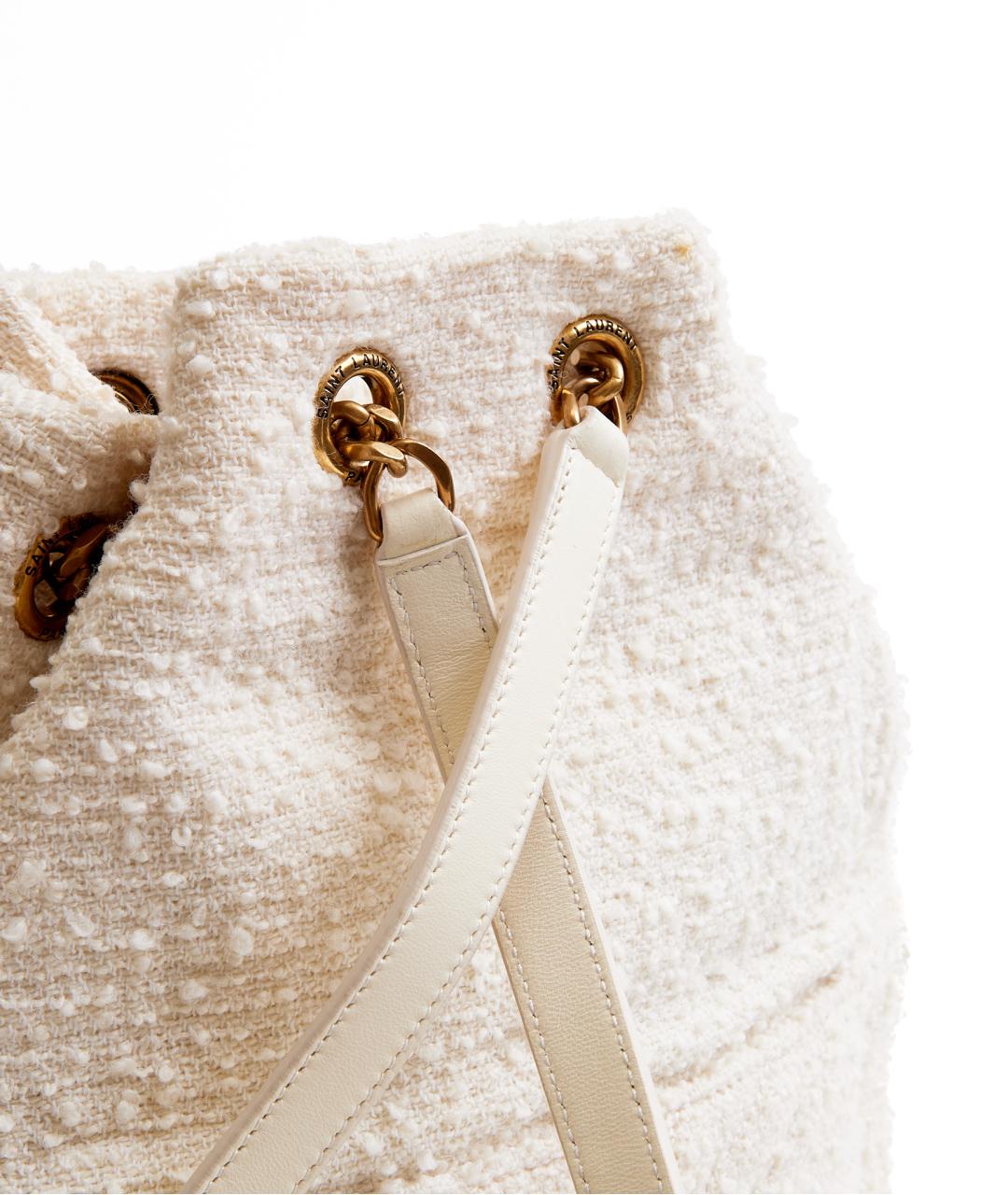 SAINT LAURENT Белый твидовый рюкзак, фото 4