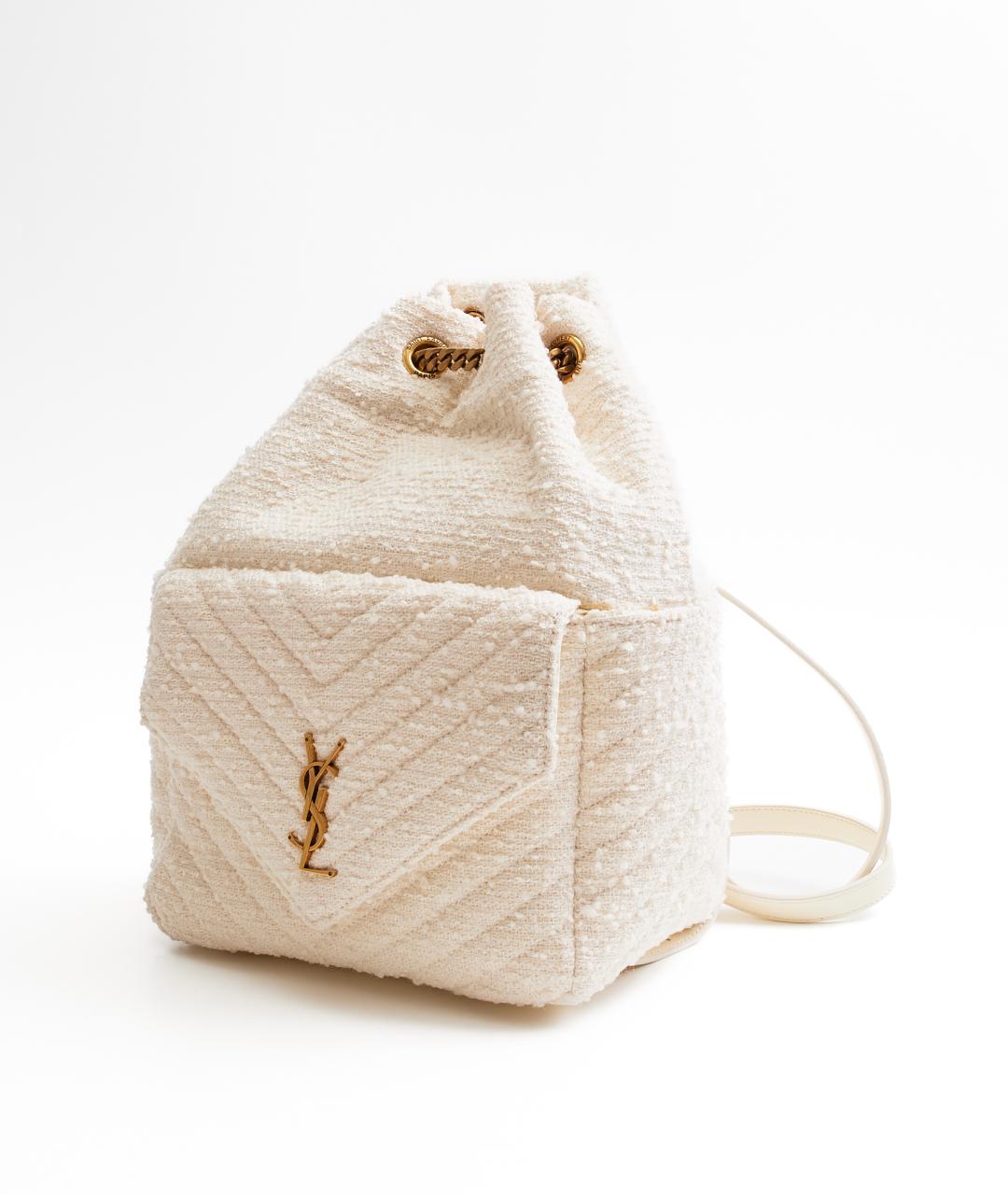 SAINT LAURENT Белый твидовый рюкзак, фото 2