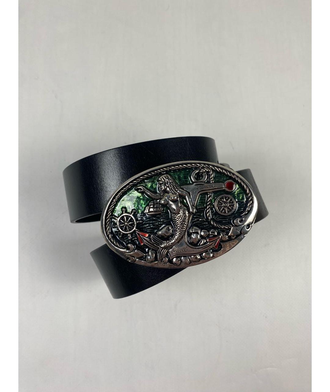 GUCCI Черный кожаный ремень, фото 5