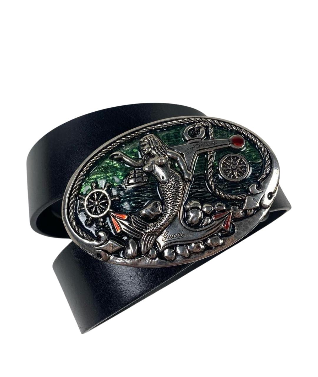 GUCCI Черный кожаный ремень, фото 1