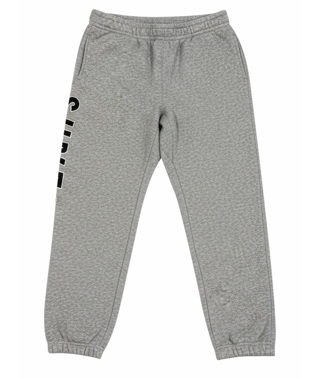 SUPREME Серые хлопковые повседневные брюки, фото 1