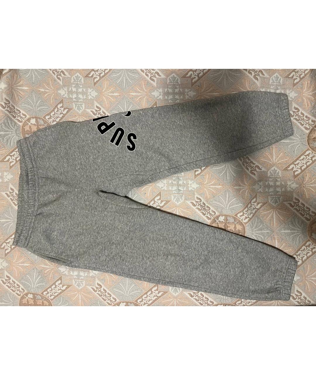 SUPREME Серые хлопковые повседневные брюки, фото 5