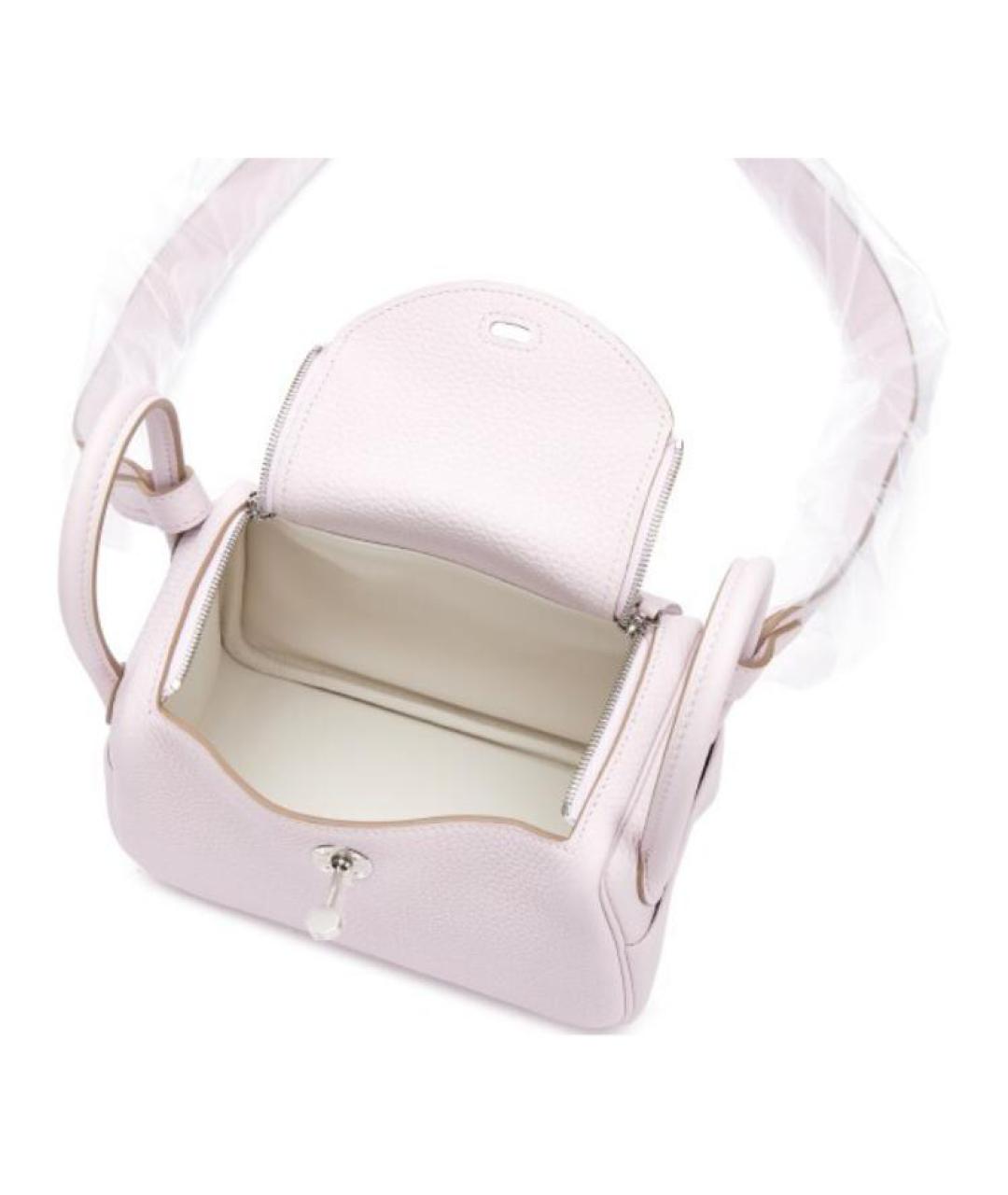 HERMES Розовая кожаная сумка через плечо, фото 6