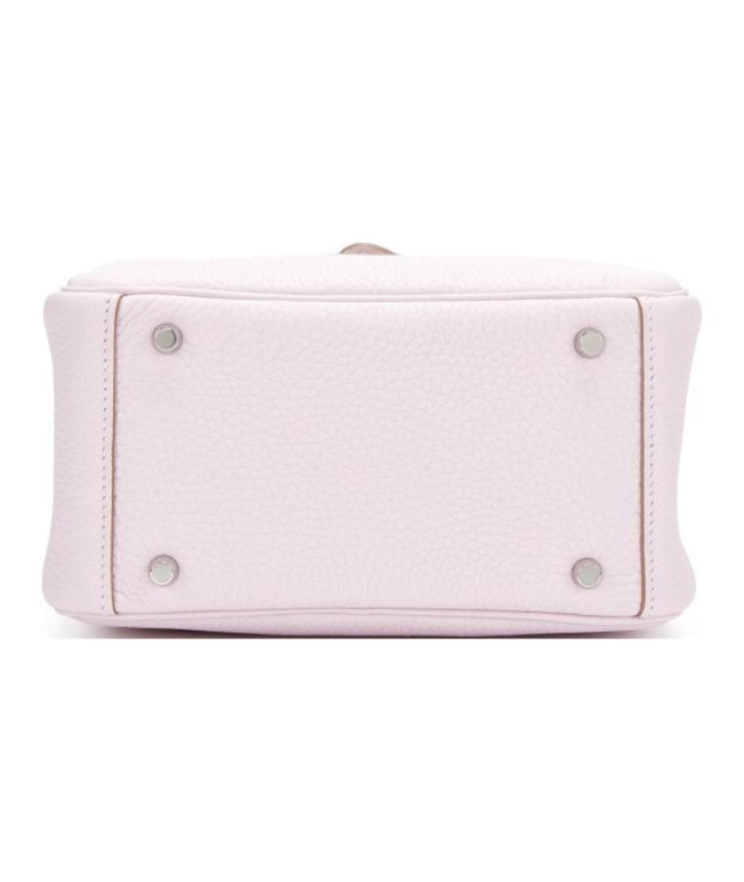 HERMES Розовая кожаная сумка через плечо, фото 5