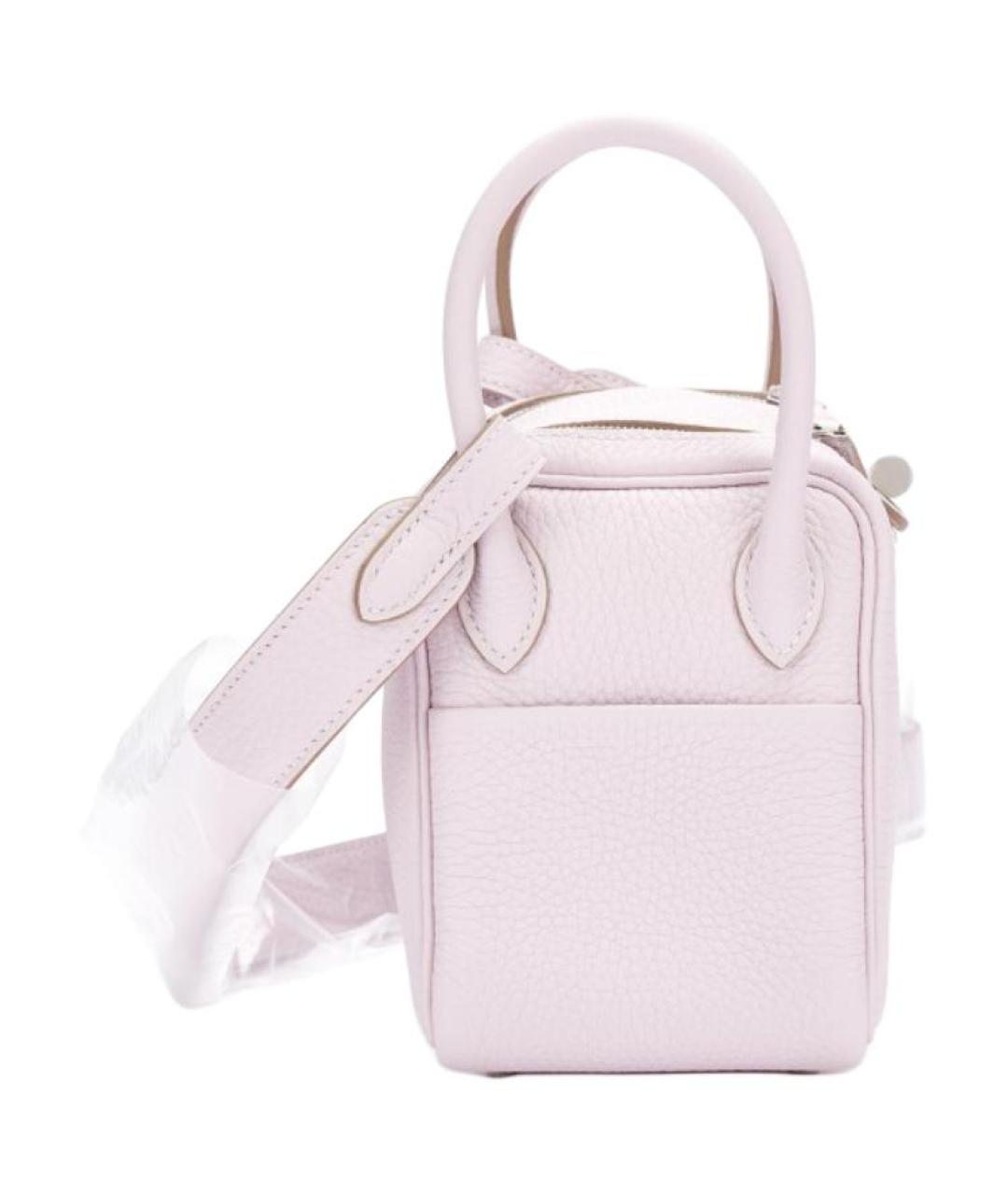 HERMES Розовая кожаная сумка через плечо, фото 2