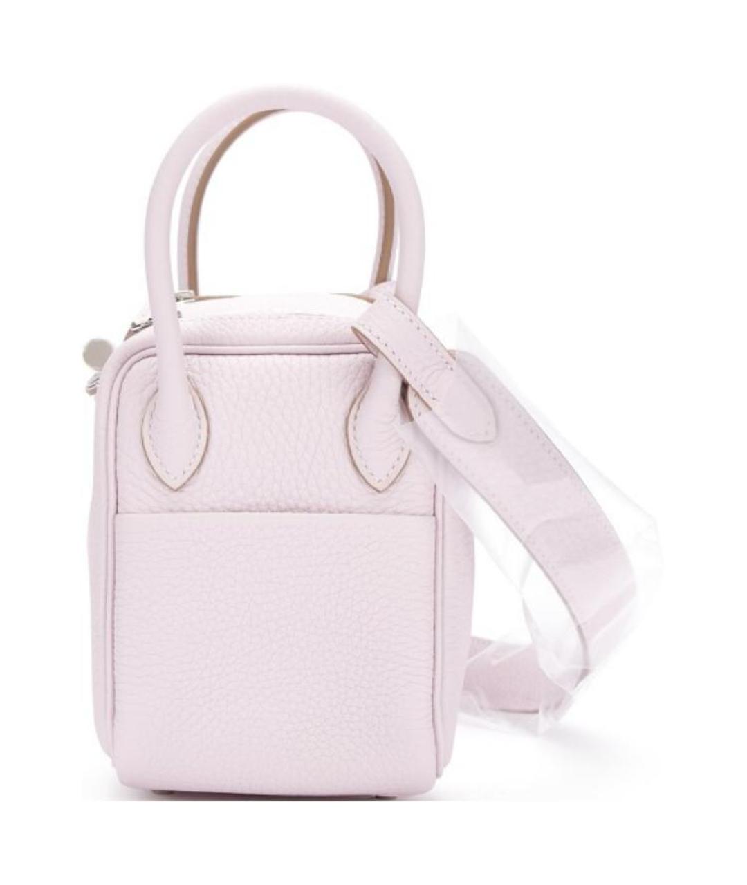 HERMES Розовая кожаная сумка через плечо, фото 3