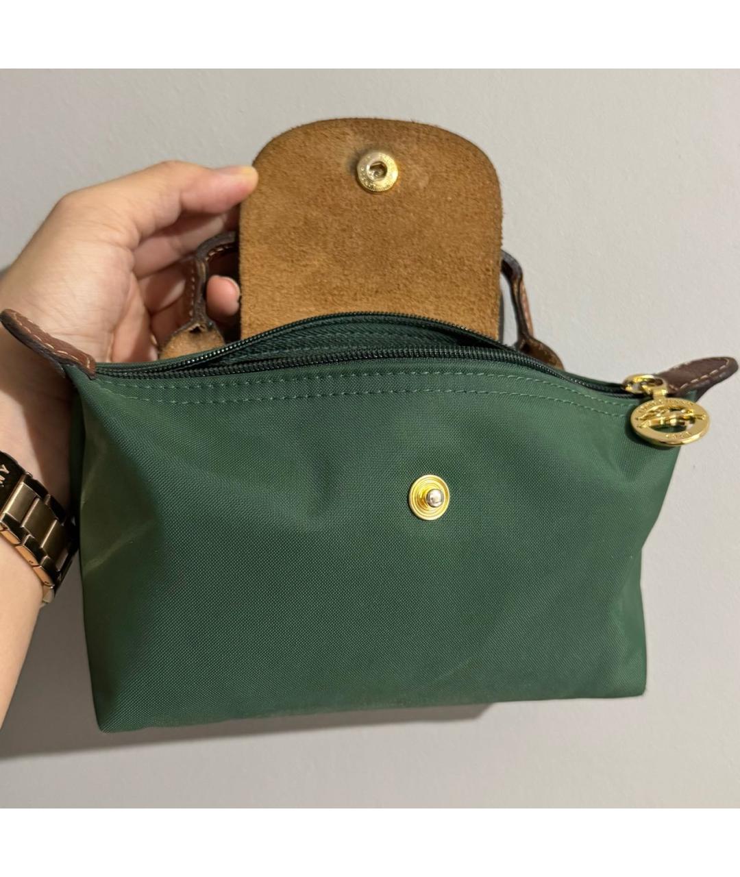 LONGCHAMP Зеленая сумка с короткими ручками, фото 5