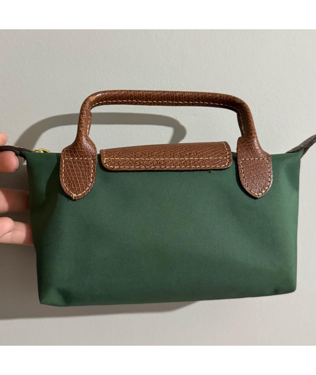 LONGCHAMP Зеленая сумка с короткими ручками, фото 4