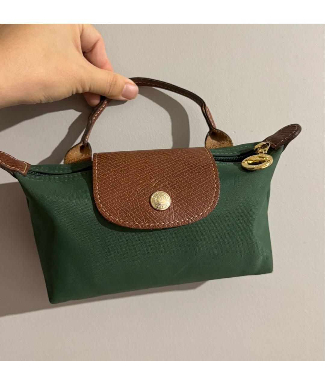 LONGCHAMP Зеленая сумка с короткими ручками, фото 3