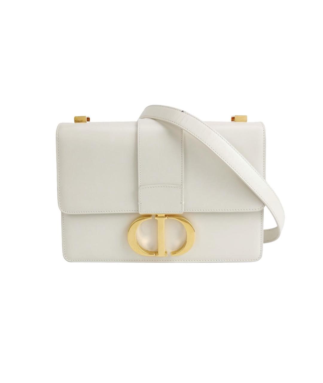 CHRISTIAN DIOR Белая кожаная сумка через плечо, фото 1