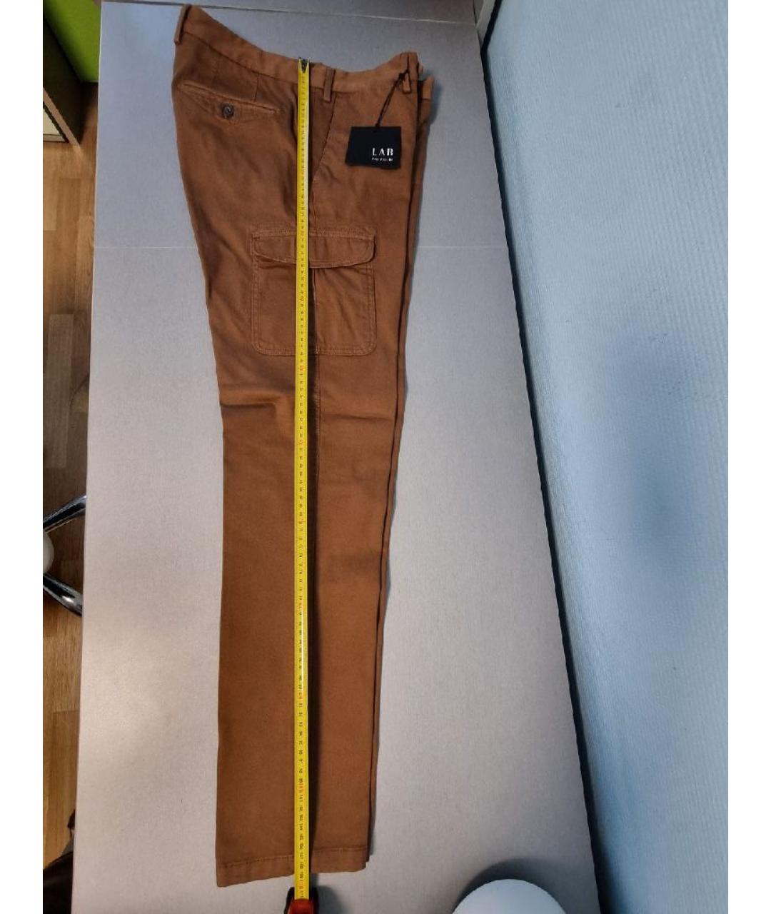 PAL ZILERI Горчичные хлопко-эластановые брюки чинос, фото 4