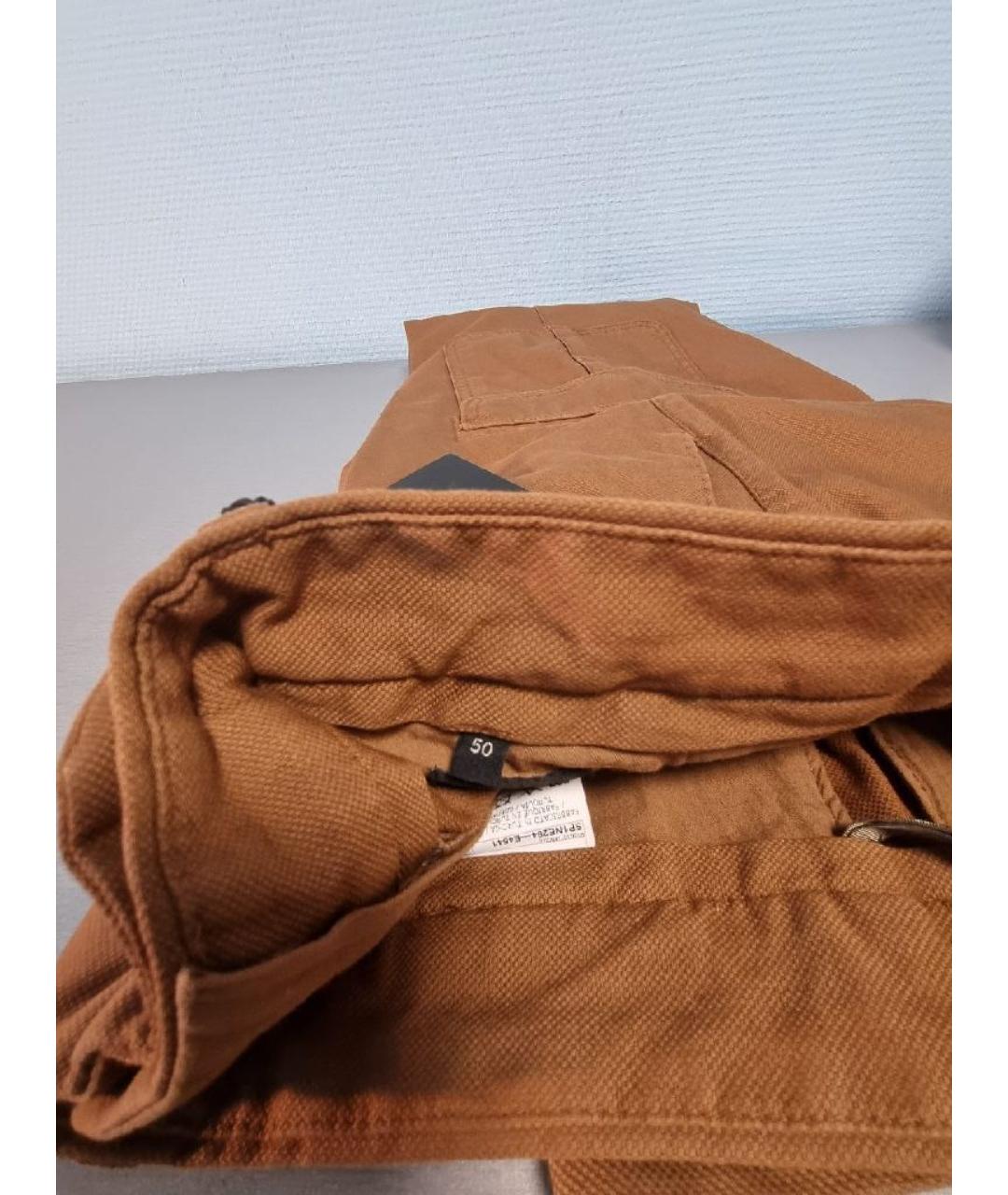 PAL ZILERI Горчичные хлопко-эластановые брюки чинос, фото 8