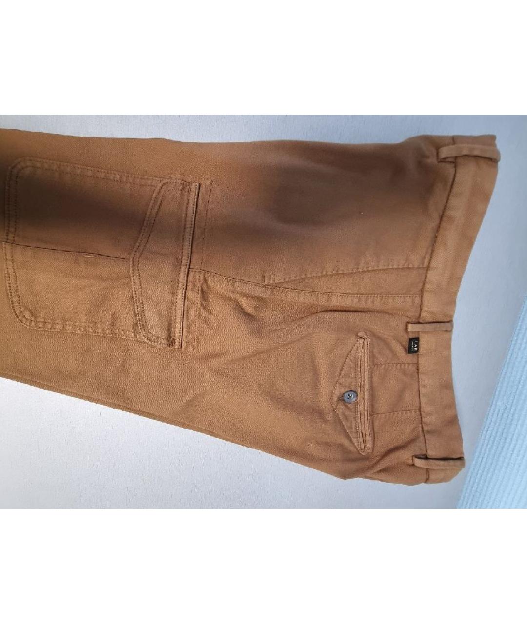 PAL ZILERI Горчичные хлопко-эластановые брюки чинос, фото 9