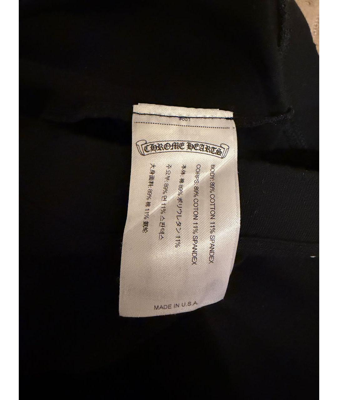 CHROME HEARTS Черные хлопко-эластановые леггинсы и велосипедки, фото 5