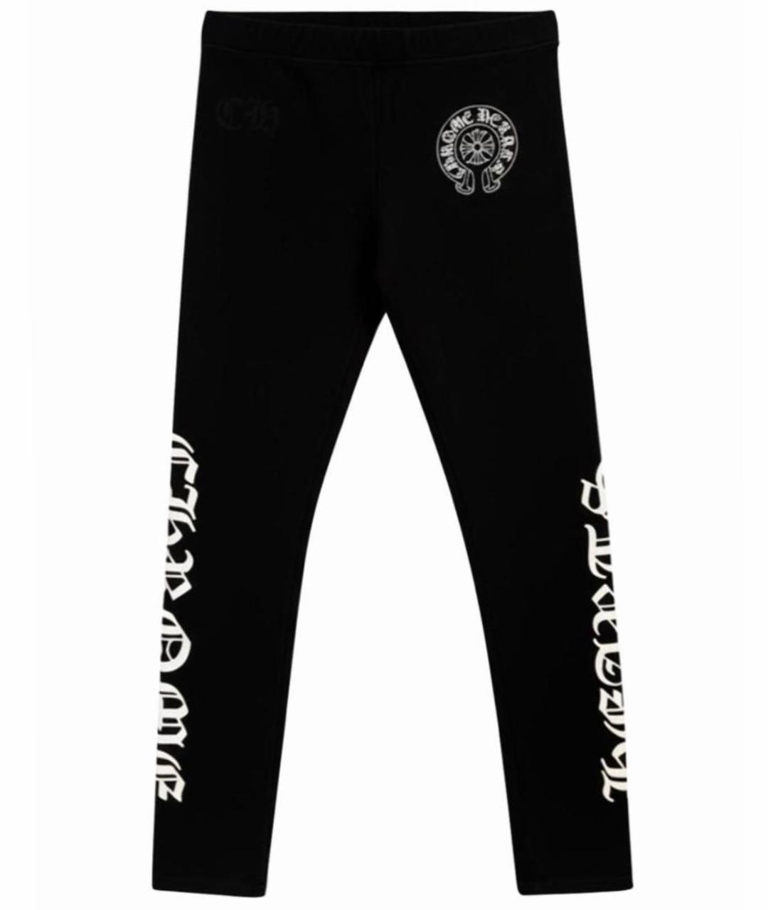 CHROME HEARTS Черные хлопко-эластановые леггинсы и велосипедки, фото 1