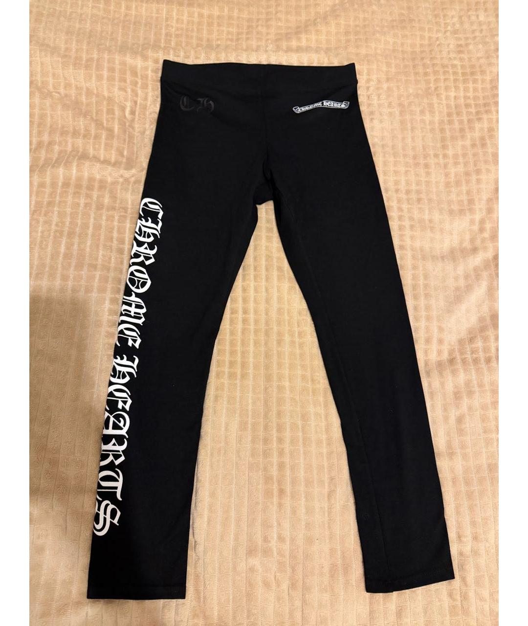 CHROME HEARTS Черные хлопко-эластановые леггинсы и велосипедки, фото 2