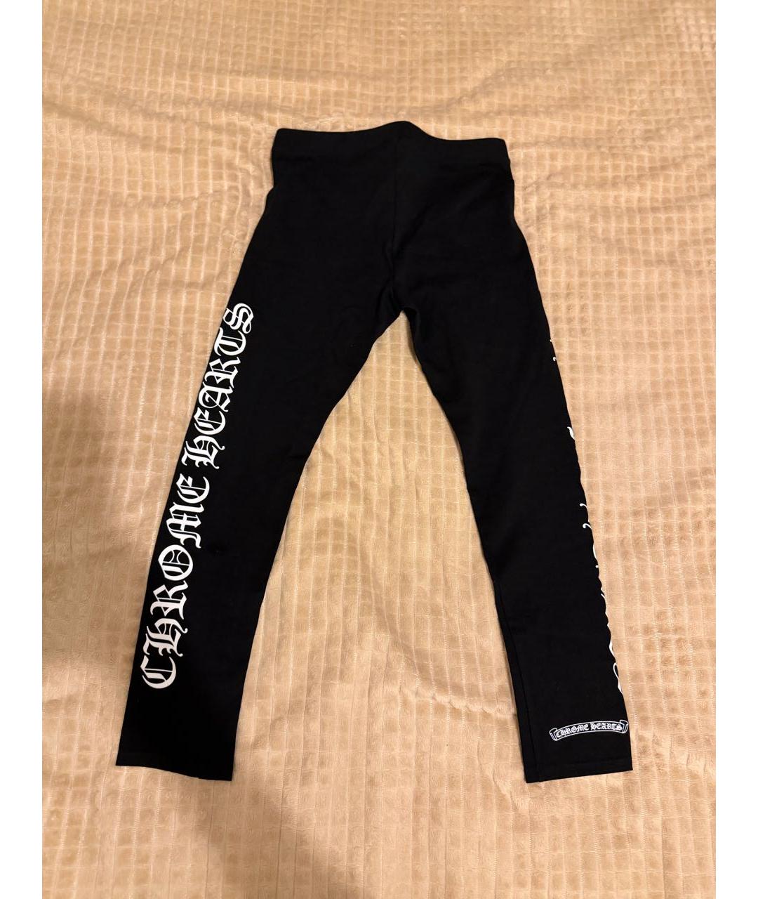 CHROME HEARTS Черные хлопко-эластановые леггинсы и велосипедки, фото 3