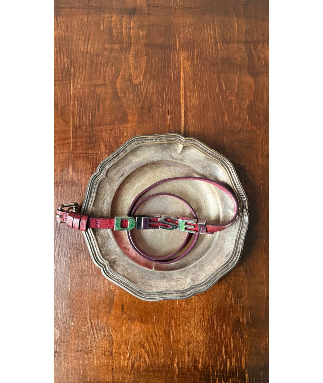 DIESEL Красный кожаный ремень, фото 7