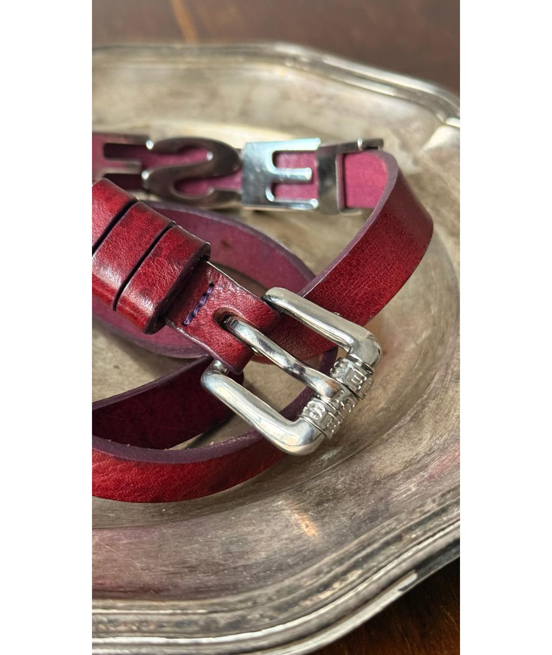 DIESEL Красный кожаный ремень, фото 4