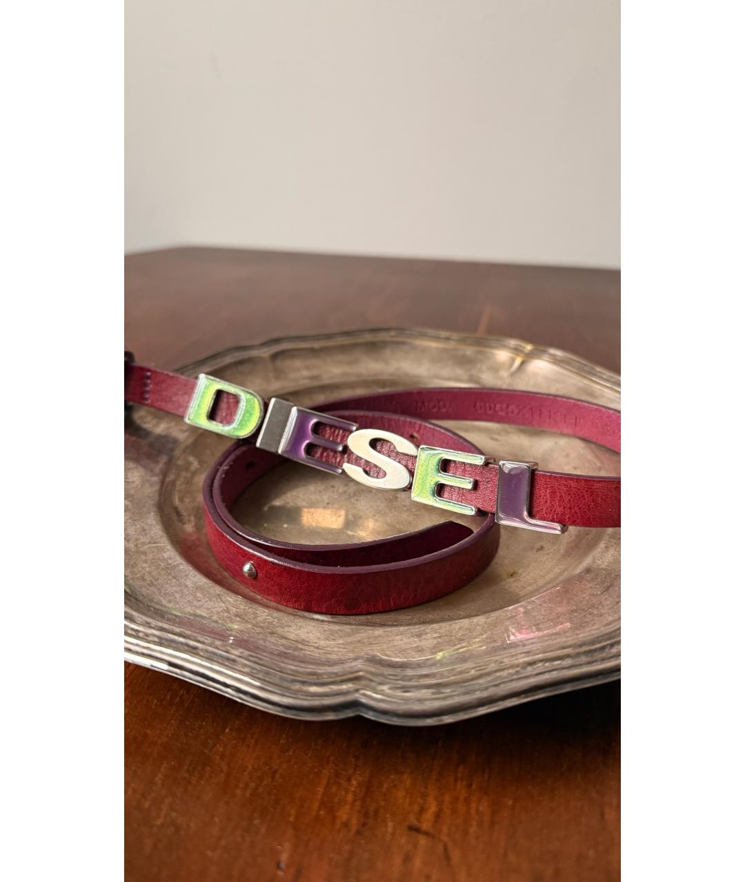 DIESEL Красный кожаный ремень, фото 2