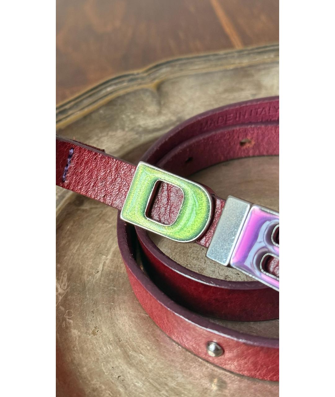 DIESEL Красный кожаный ремень, фото 5