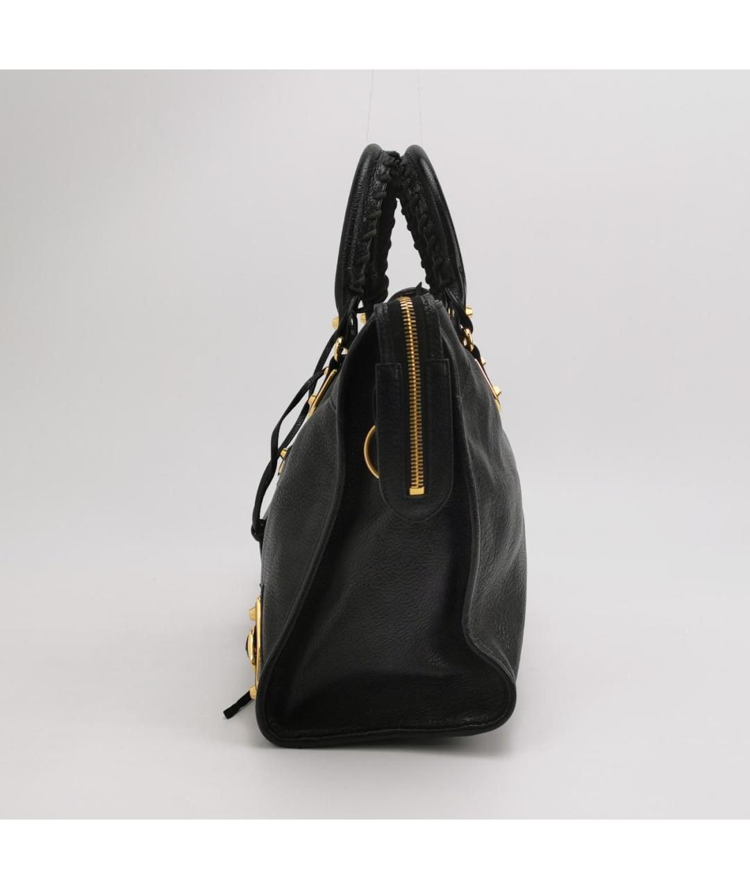 BALENCIAGA Черная кожаная сумка тоут, фото 2