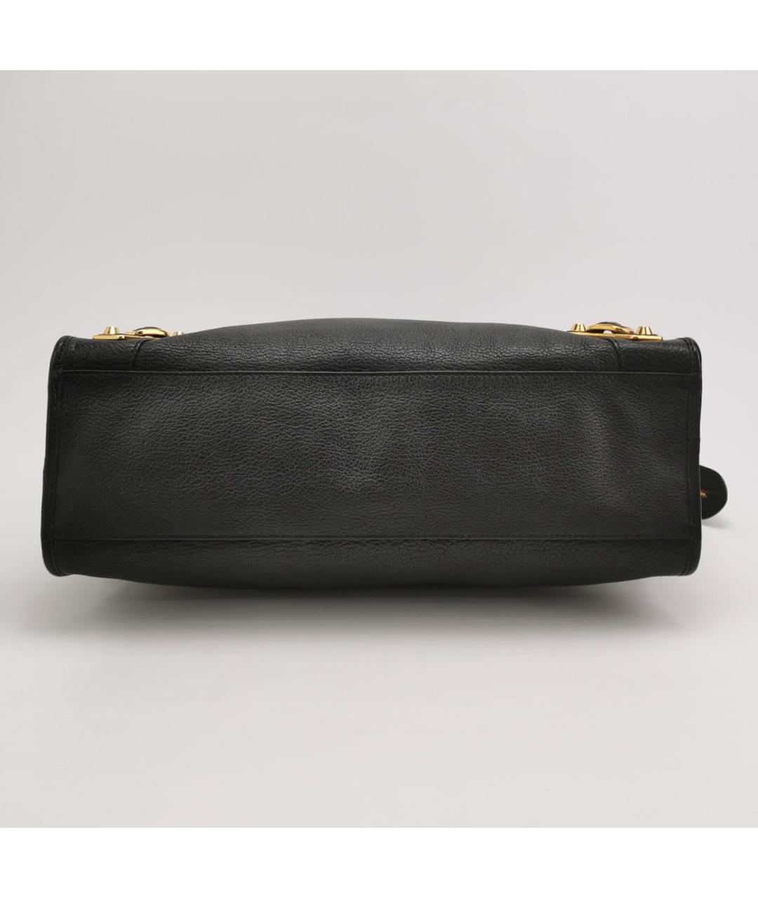 BALENCIAGA Черная кожаная сумка тоут, фото 5