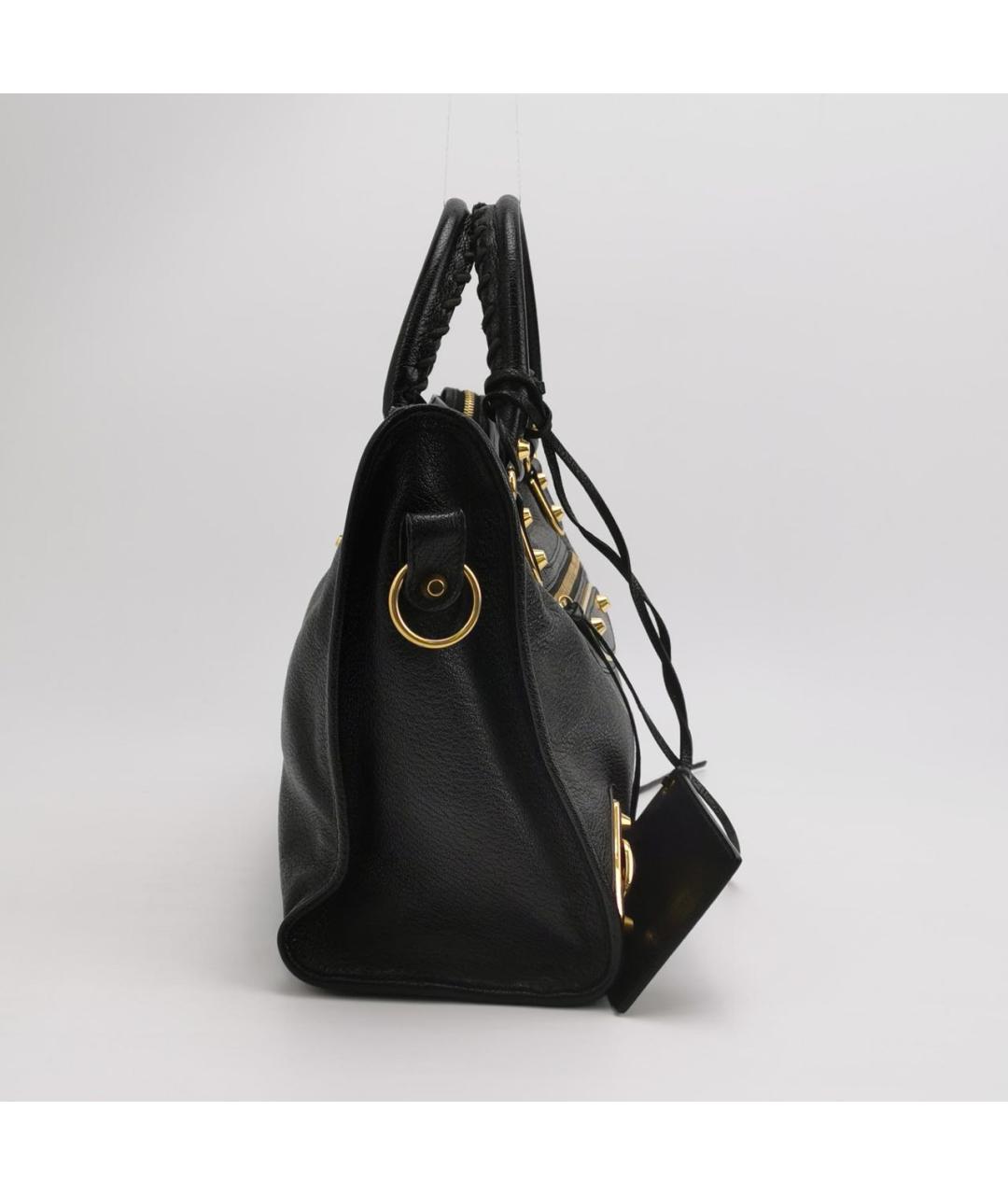 BALENCIAGA Черная кожаная сумка тоут, фото 3