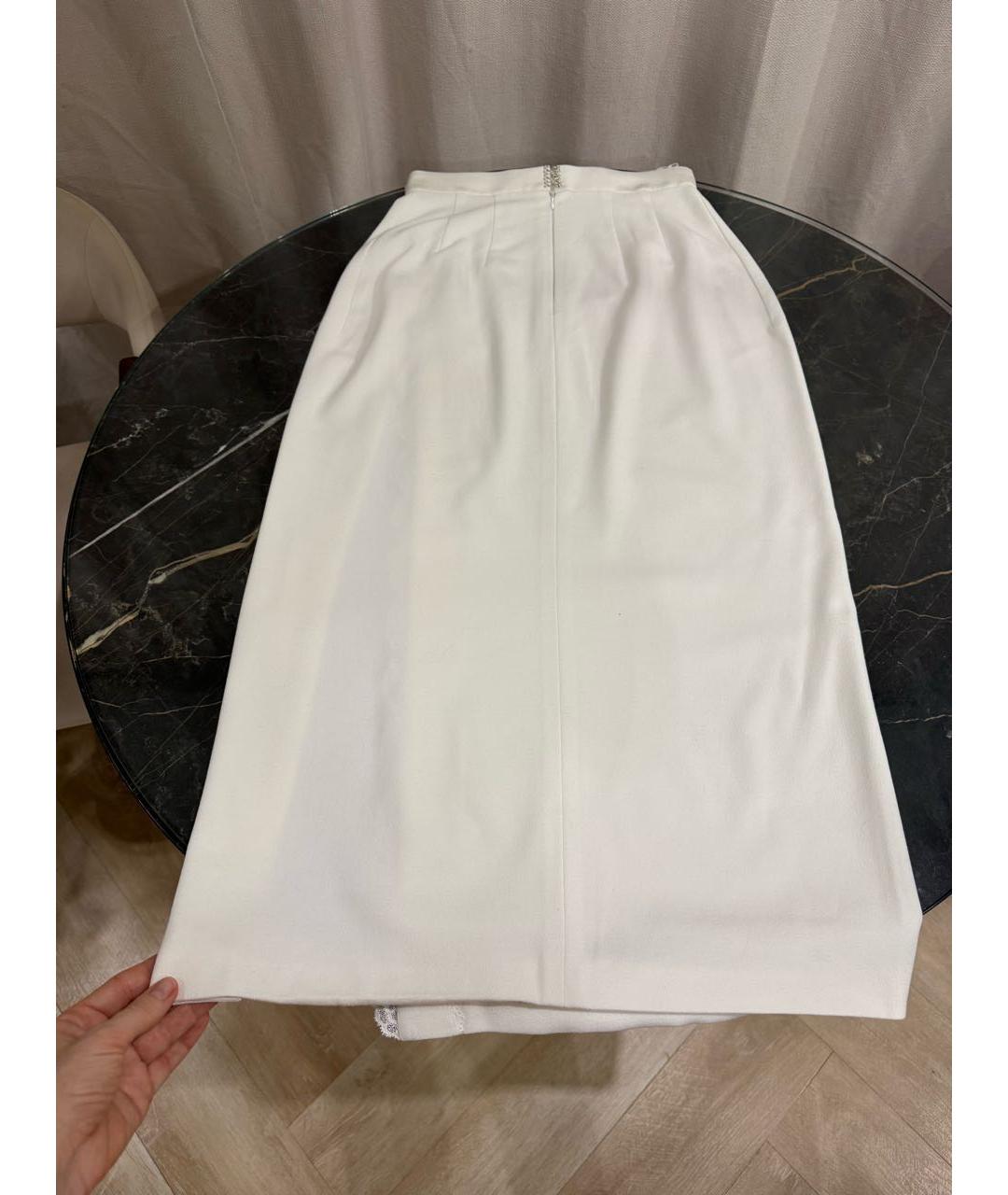 ULYANA SERGEENKO Белая шелковая юбка миди, фото 2