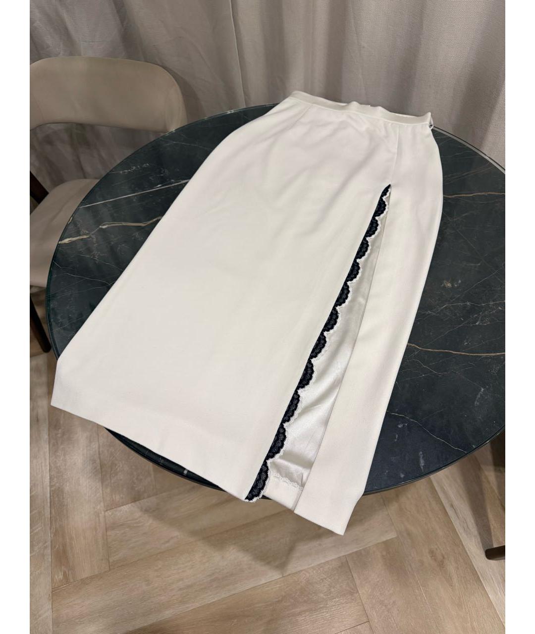 ULYANA SERGEENKO Белая шелковая юбка миди, фото 3