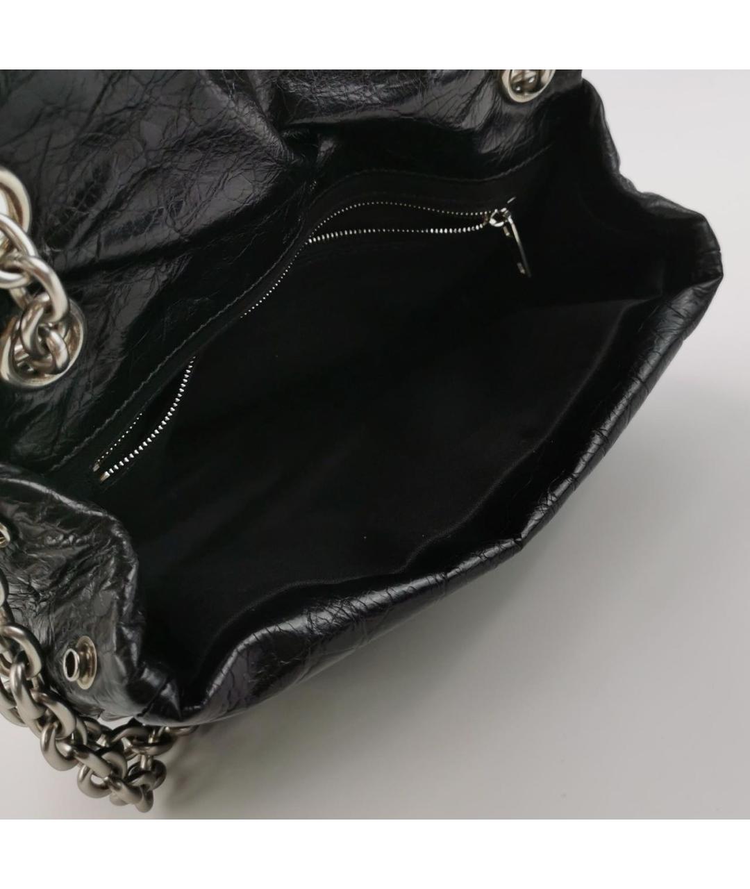 BALENCIAGA Черная кожаная сумка через плечо, фото 5