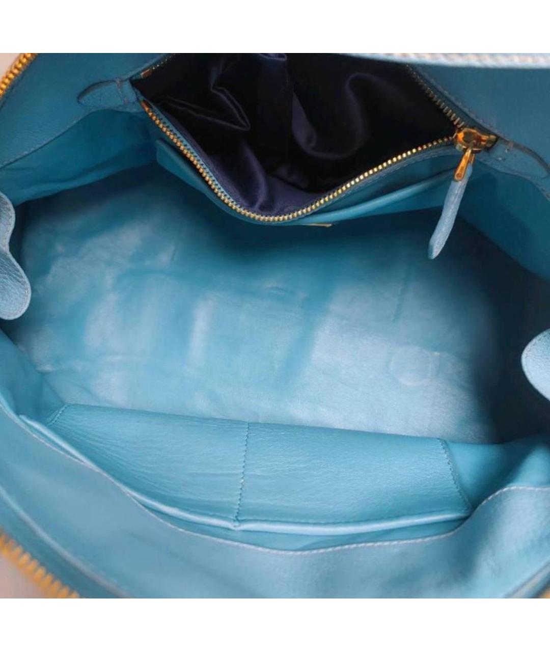 MIU MIU Голубая кожаная сумка тоут, фото 4