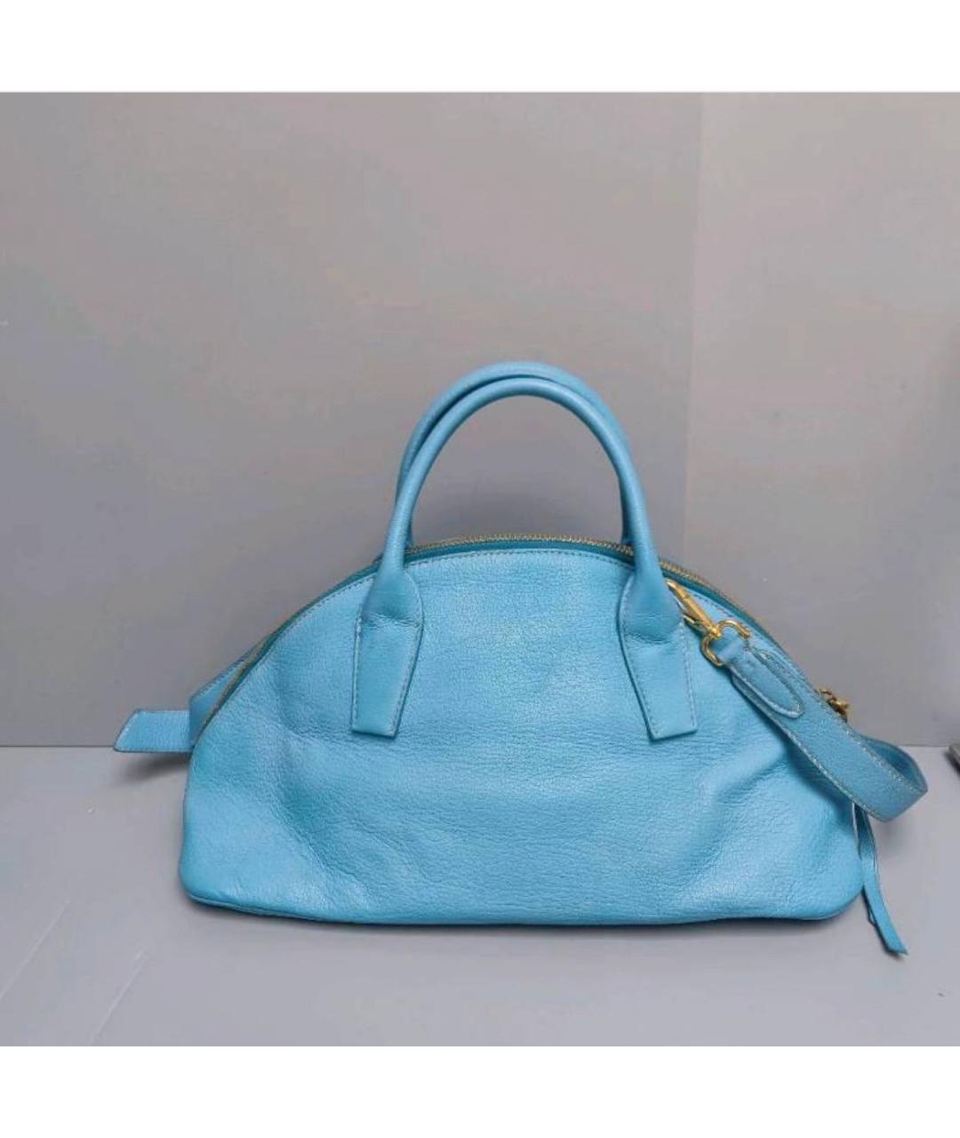 MIU MIU Голубая кожаная сумка тоут, фото 3