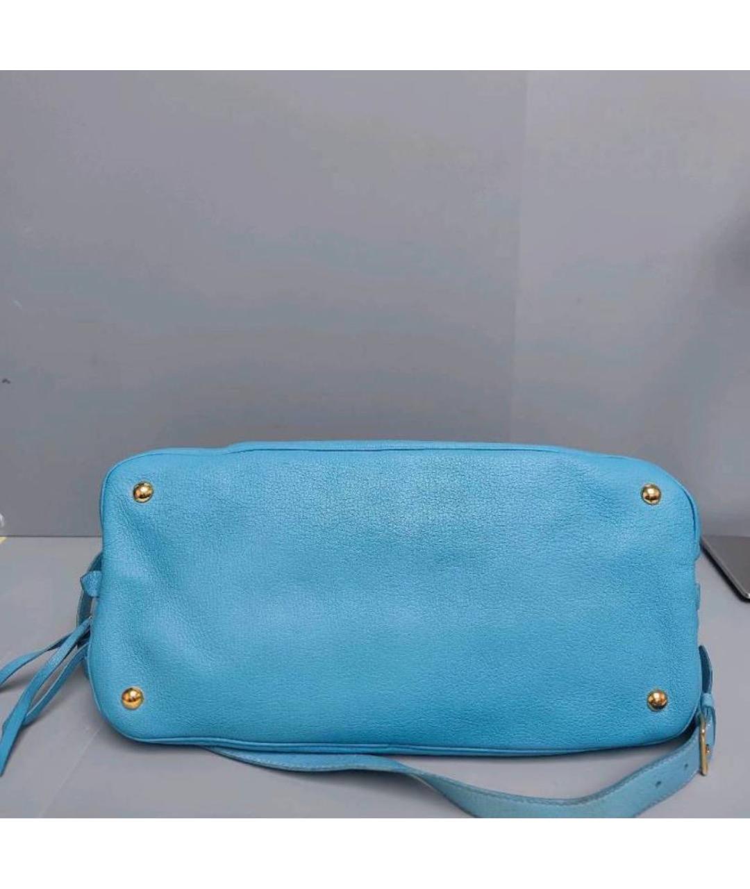 MIU MIU Голубая кожаная сумка тоут, фото 7