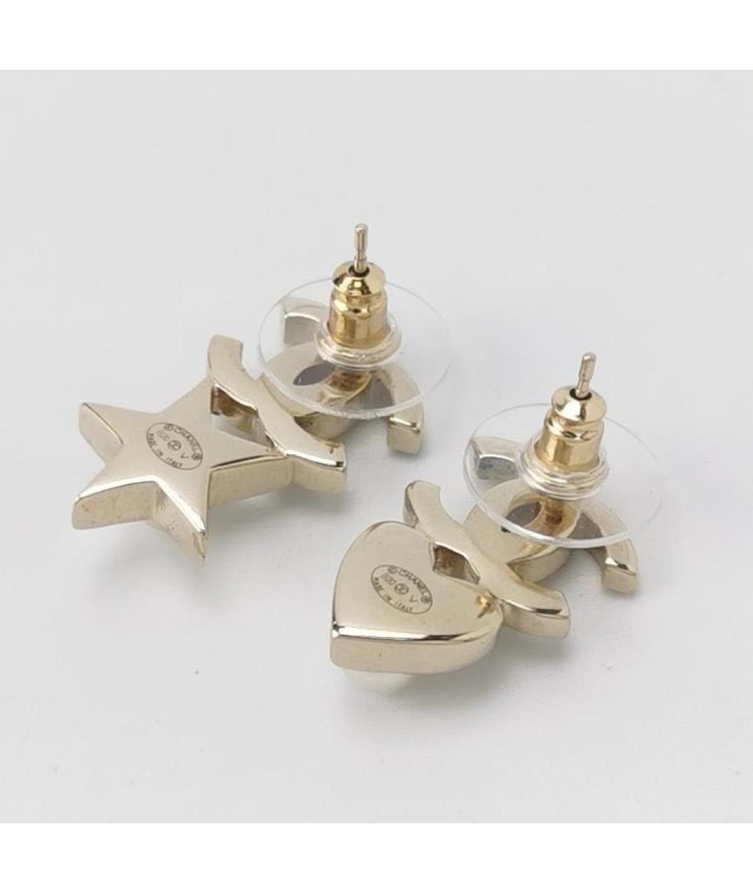 CHANEL Золотые металлические серьги, фото 2