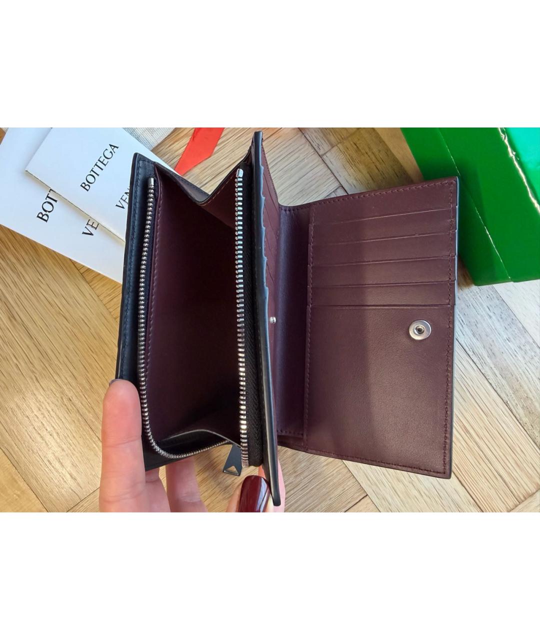 BOTTEGA VENETA Черный кожаный кошелек, фото 5