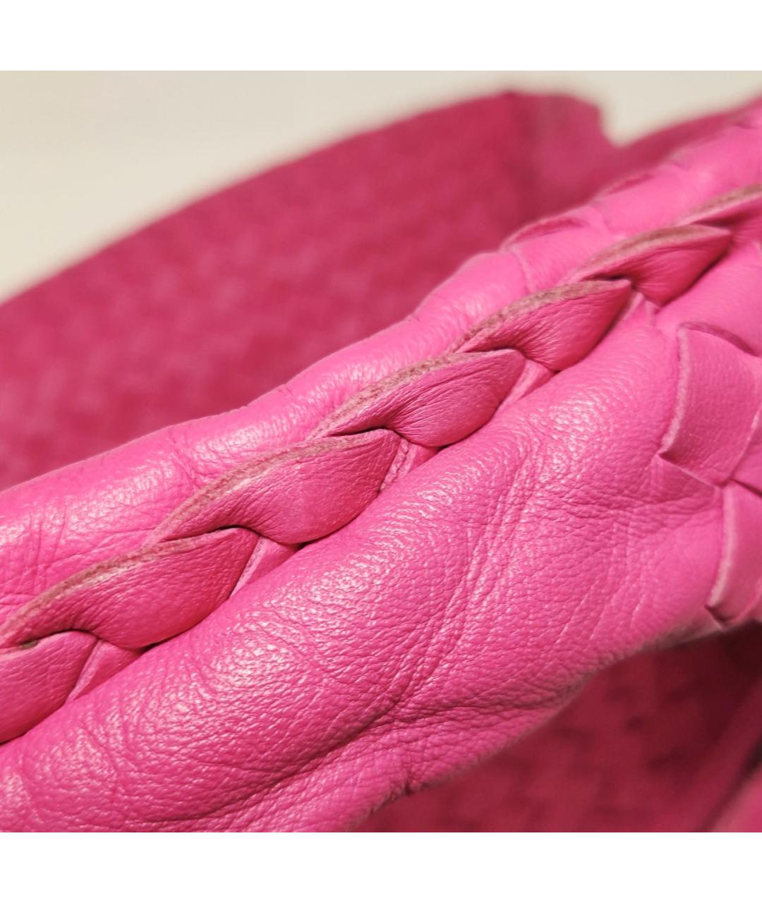 BOTTEGA VENETA Розовая кожаная сумка тоут, фото 6