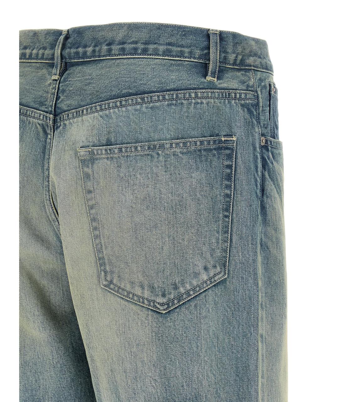 AURALEE Синие хлопковые прямые джинсы, фото 4