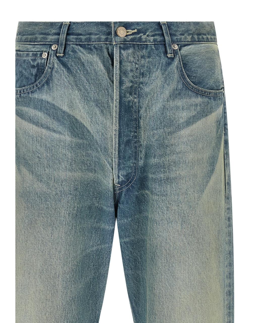 AURALEE Синие хлопковые прямые джинсы, фото 3