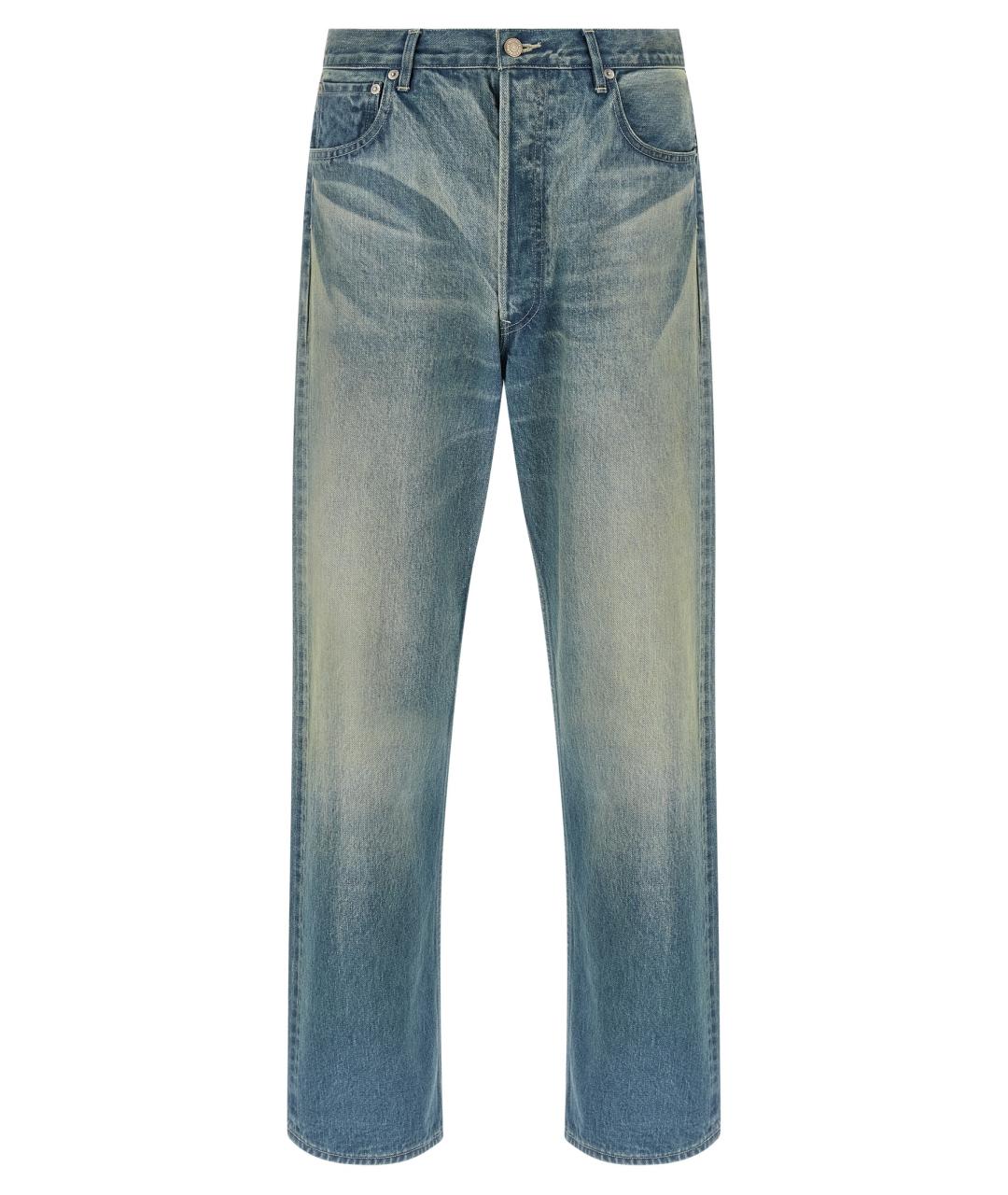 AURALEE Синие хлопковые прямые джинсы, фото 1