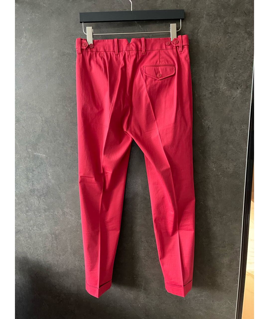 LORO PIANA Красные хлопковые прямые брюки, фото 2