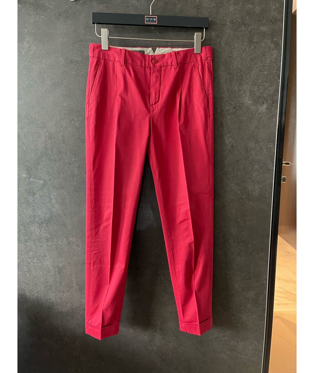LORO PIANA Красные хлопковые прямые брюки, фото 3