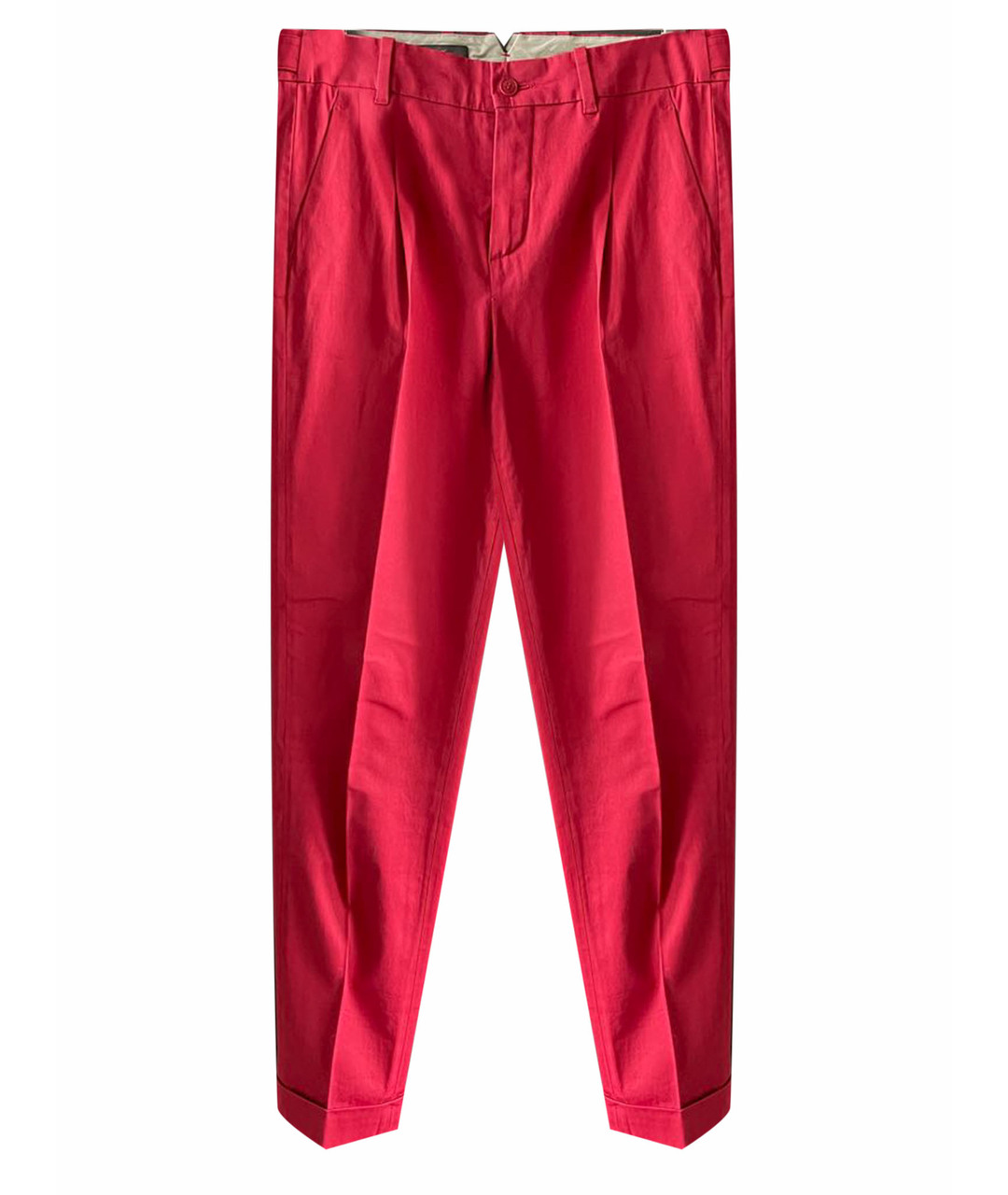 LORO PIANA Красные хлопковые прямые брюки, фото 1