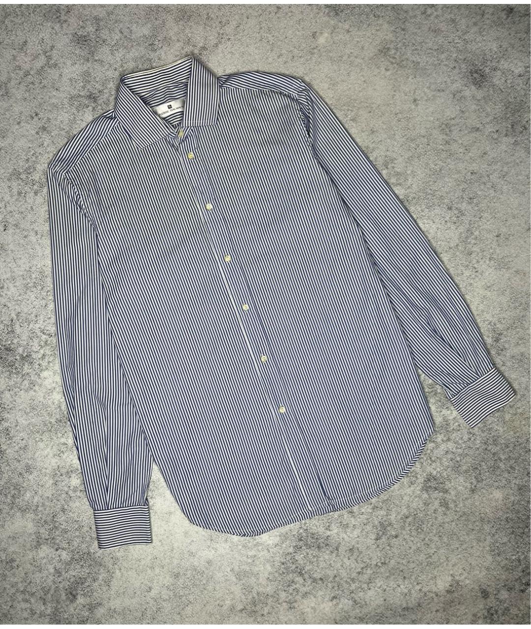 PIERRE BALMAIN Синяя хлопковая классическая рубашка, фото 6