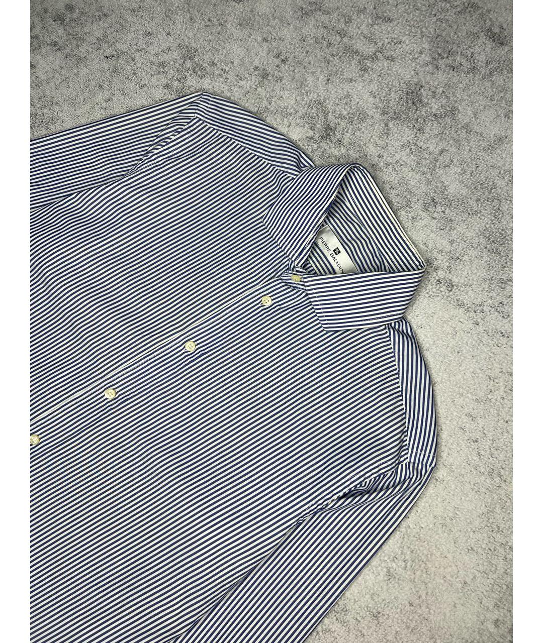 PIERRE BALMAIN Синяя хлопковая классическая рубашка, фото 3